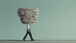 © Sangsung - A man is walking with a pile of papers on his head
