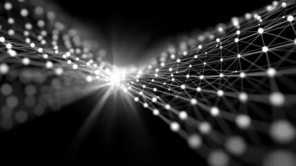 Wall Mural - interconnected digital landscape: a mesmerizing, abstract representation of a digital network, where