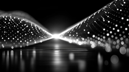 Wall Mural - illuminating digital pathways: a captivating representation of interconnected data streams in a slee