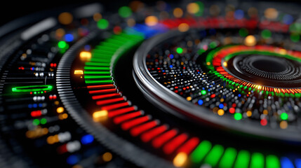 Wall Mural - circuitry spirals: intricate circuit board elements artfully arrange into captivating spiral formati