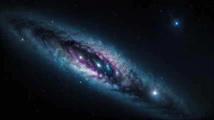 Wall Mural - A spiral galaxy stretches across the inky black expanse of space.