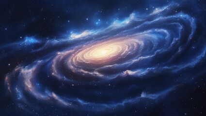 Wall Mural - Spiral galaxy swirls through the cosmos.