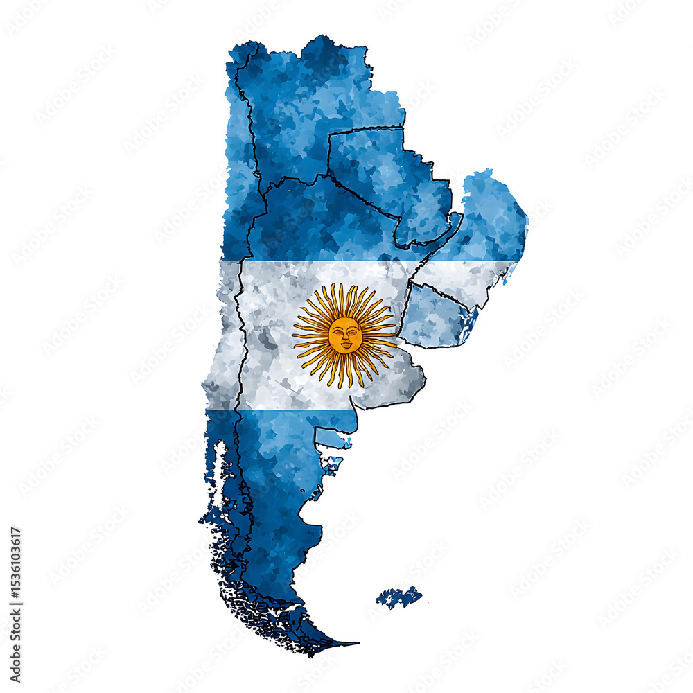 argentina outline with flag