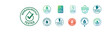 © ArifDxn - Dermatologically Tested Icons Set Green, Teal, and Coral