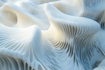 Wall Mural - white wave abstract background with seamless design showcasing fluid patterns and textures in a mini