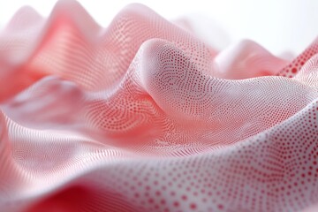 Wall Mural - abstract waves of dots create a seamless texture in soft red hues, abstract waves shape of dots seam