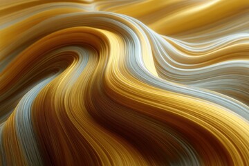 Wall Mural - abstract golden waves sweeping corner to corner