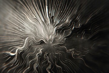 Wall Mural - abstract sunbeam rays in fine silver linework