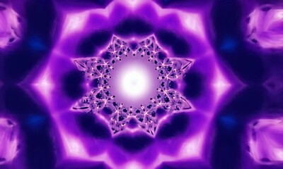 Wall Mural - intricate purple and blue fractal pattern radiating from the center, creating a mesmerizing visual e