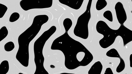 Wall Mural - abstract wet liquid black white pattern waves animation.