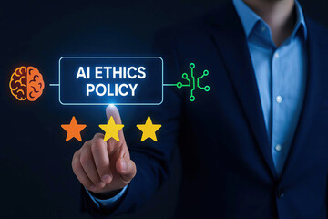 ai ethics policy artificial intelligence business technology digital concept professional human hand