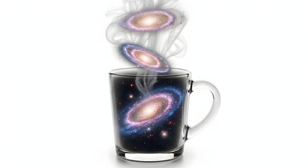 Wall Mural - Galaxy coffee cosmos universe space nebula astronomy celestial mug drink cup milky way stellar