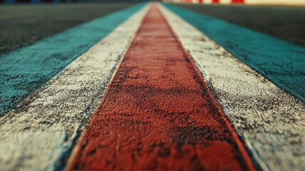 Wall Mural - captivating close-up of an empty f1 track showcasing vibrant colorful markings. the detailed perspec