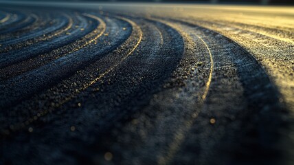 Wall Mural - this close-up image captures the intricate texture of an empty f1 track, highlighting the smooth asp