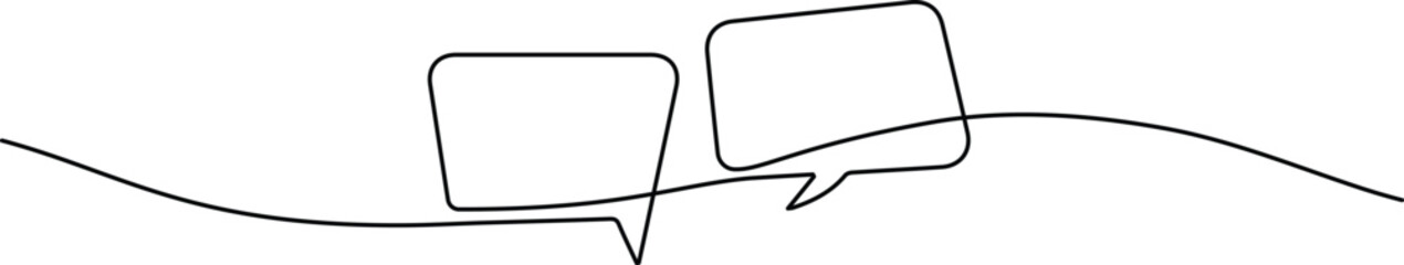 Wall Mural - Continuous Line Dialog Bubble. Communication and Messaging Icon Design