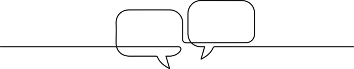 Wall Mural - Chat Bubble Icon. Single Line Style Vector for Messenger Interface