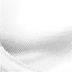 Wall Mural - Abstract wave lines halftone pattern. Black and white vector illustration	
