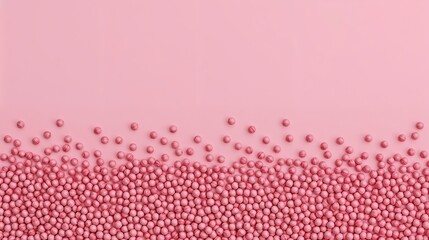 Canvas Print - pink abstract background minimalist style many small pink balls scattered on pink surface spheres
