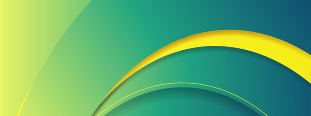Wall Mural - abstract green yellow curved lines art suitable for backgrounds, posters, banners, and graphic desig
