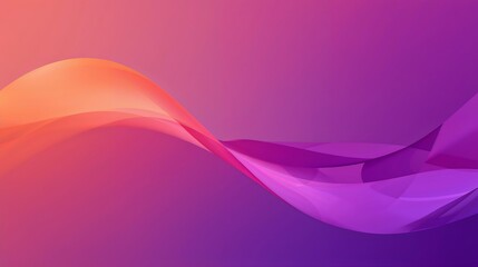 Canvas Print - abstract digital artwork smooth flowing orange purple pink waves gradient background image