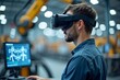 © Vera - Engineer Utilizing Virtual Reality Headset to Operate Robotic Arms in Advanced Warehouse Setting