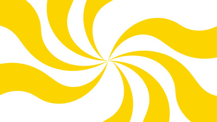 Wall Mural - abstract bold and clean background with a yellow and white spiral twist pattern. curved, wavy rays f