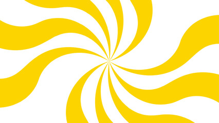 Wall Mural - abstract bold and clean background with a yellow and white spiral twist pattern. curved, wavy rays f