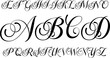 © Miftahul Arzaq - A full set of ornate uppercase calligraphy letters in an elegant cursive style. Perfect for wedding invitations, luxury branding, certificates, monograms, and decorative typographic projects.