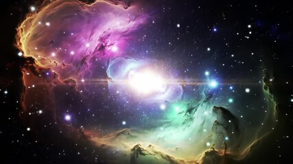 Wall Mural - Beautiful space scene with nebula, stars and cosmic cloud. Bright footage for space or science project
