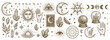 © fusiangkara - Mystical elements in vintage style symbols related to magic astrology and divination spirituality illustration