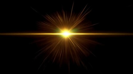 Wall Mural - abstract golden glowing light source with radial sunbeams and lens flare radiating outwards in seaml