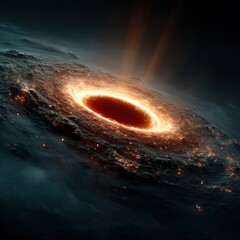 Wall Mural - cosmic black hole vortex with intense glowing energy and light rays energy vortex glowing cosmic tea