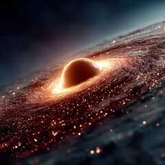 Wall Mural - abstract black hole in deep space with glowing accretion disk space abstract glowing black hole glow