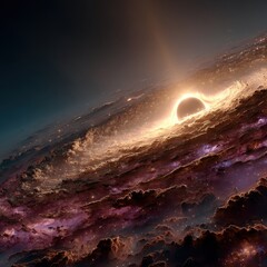 Wall Mural - cosmic black hole in galaxy nebula with vibrant energy nebula galaxy vibrant energy space universe
