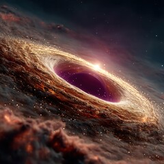 Wall Mural - stunning black hole accretion disk in deep space - cosmic vortex of stars and dust space cosmic dust
