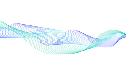 Wall Mural - blue and white modern graphic. undulating lines, digital illustration.