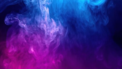 Wall Mural - vibrant magenta and cyan smoke swirl texture on dark background for abstract design, digital art, br
