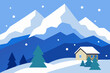 © AIYAL BI - Winter holiday landscape with a festive house and snow-covered trees