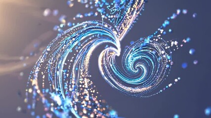 Wall Mural - creating an abstract background filled with glowing particles, swirling and rotating into a captivat