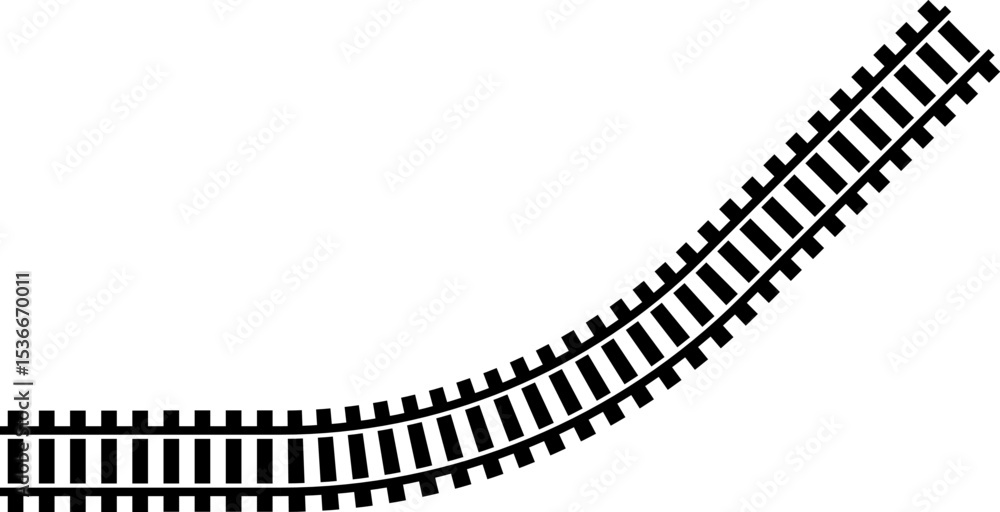 Stock-Vektorgrafik „Railway train track vector route. Rail line, subway ...