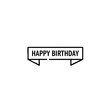 © Margarita - Happy birthday banner icon in black line style