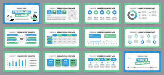 Wall Mural - modern presentation slide templates. infographic elements template set for web, print, annual report