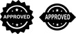 © Md Shariful islam - Approved Seal and Badge Vector Icons Black and White Graphics for Certification and Approval