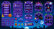 © Vector Tradition - Halloween game interface of GUI menu panel and bars, vector UI elements and assets. Halloween game menu buttons and interface controls with ghosts and monsters on loading bars and gamer panel settings