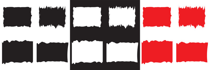 Wall Mural - Empty pieces of ripped teared sheets with jagged edges.  Scraps of torn paper vector. Vector for websites, mobile interfaces, presentations, banner, visual branding etc. Vector illustration. EPS 10