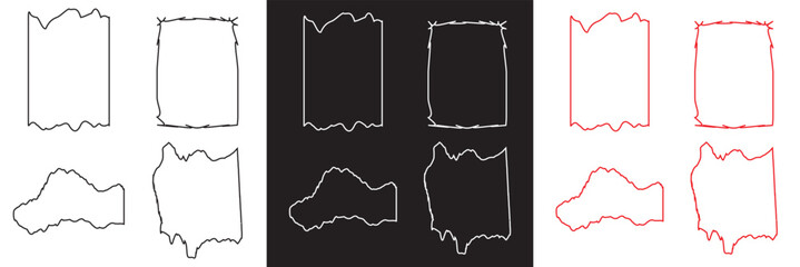 Wall Mural - Empty pieces of ripped teared sheets with jagged edges.  Scraps of torn paper vector. Vector for websites, mobile interfaces, presentations, banner, visual branding etc. Vector illustration. EPS 10