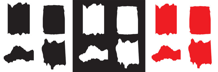 Wall Mural - Empty pieces of ripped teared sheets with jagged edges.  Scraps of torn paper vector. Vector for websites, mobile interfaces, presentations, banner, visual branding etc. Vector illustration. EPS 10
