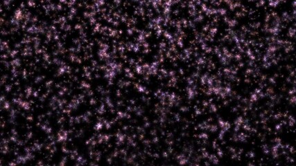 Wall Mural - abstract animation loop flickering colorful stars particles flow on black background. 4k 3d seamless