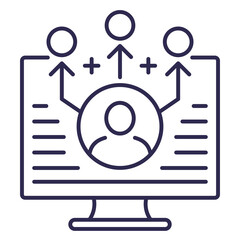 affiliate marketing, referrals line icon for web