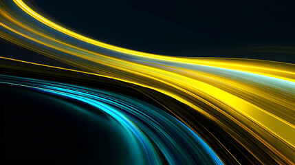 Wall Mural - dynamic abstract background featuring contrasting blue and yellow light streaks on a dark backdrop